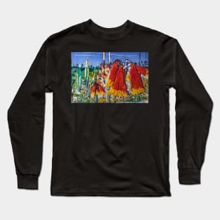 Christmas Bells,  this is a multicoloured reduction linocut print by Geoff Hargraves Long Sleeve T-Shirt